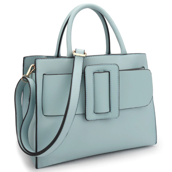 Designer Buckle Medium Size Satchel Handbag - Yes Darling Boutique
