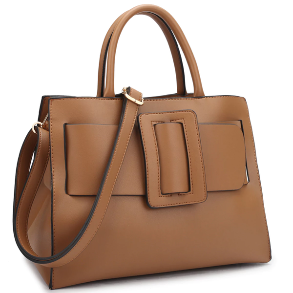 Designer Buckle Medium Size Satchel Handbag - Yes Darling Boutique