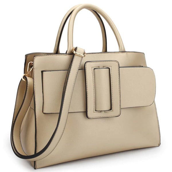 Designer Buckle Medium Size Satchel Handbag - Yes Darling Boutique