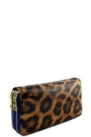 Leopard Double Zip Around Wallet - Yes Darling Boutique