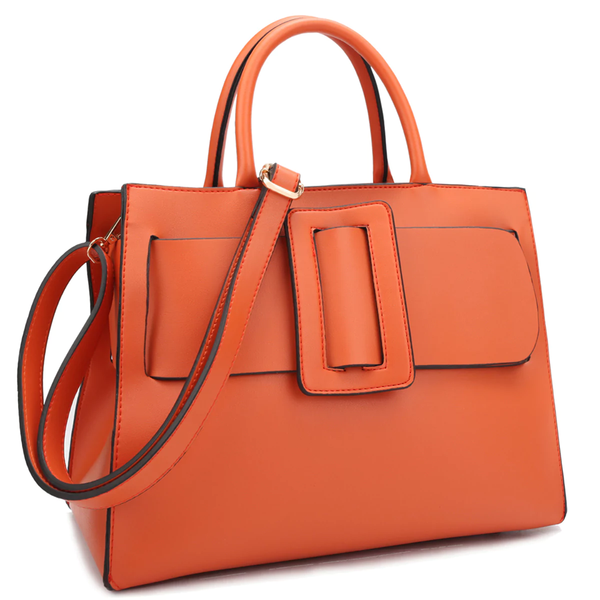 Designer Buckle Medium Size Satchel Handbag - Yes Darling Boutique