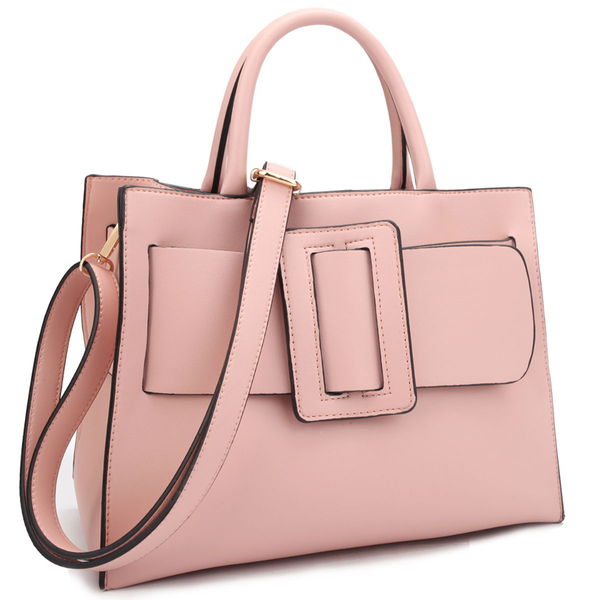 Designer Buckle Medium Size Satchel Handbag - Yes Darling Boutique