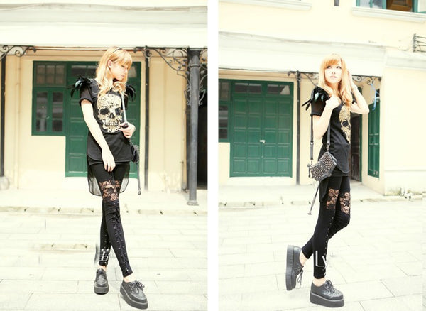 Punk Gothic Rock Leggings - Yes Darling Boutique