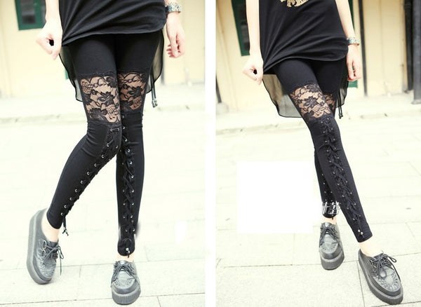 Punk Gothic Rock Leggings - Yes Darling Boutique